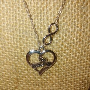 NWOT Silver Heart With Harley & Eternity Sign